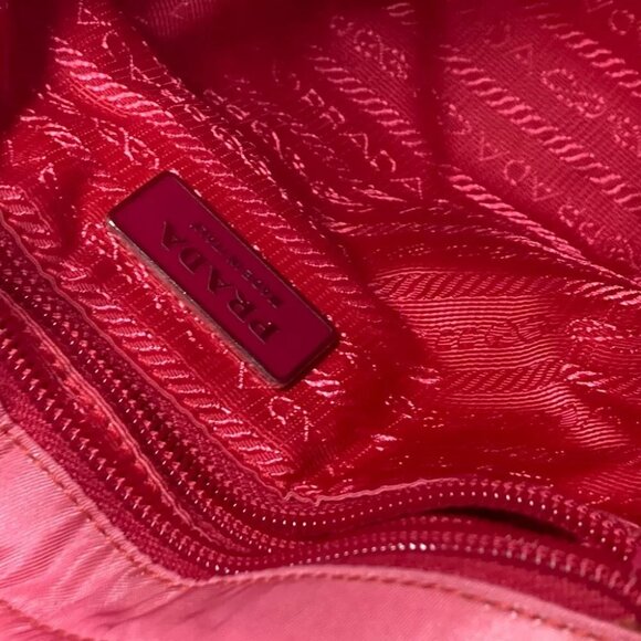 PRADA Shoulder Bag Bag Logo ribbon 2WAY bag Hand Bag Nylon pink - Picture 15 of 16